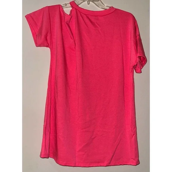 Heimish USA Neon Pink Cold Shoulder Top ~ S - Picture 1 of 2